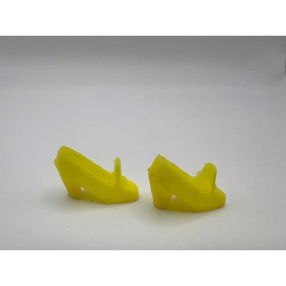 Vintage Mattel Barbie Yellow Pilgrim Square Toe Heels Hong Kong Doll Shoes 1970s